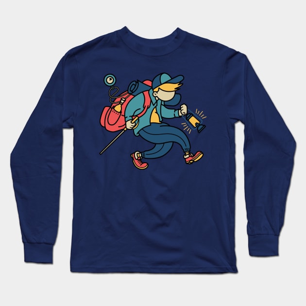Happy Hiker Long Sleeve T-Shirt by quilimo